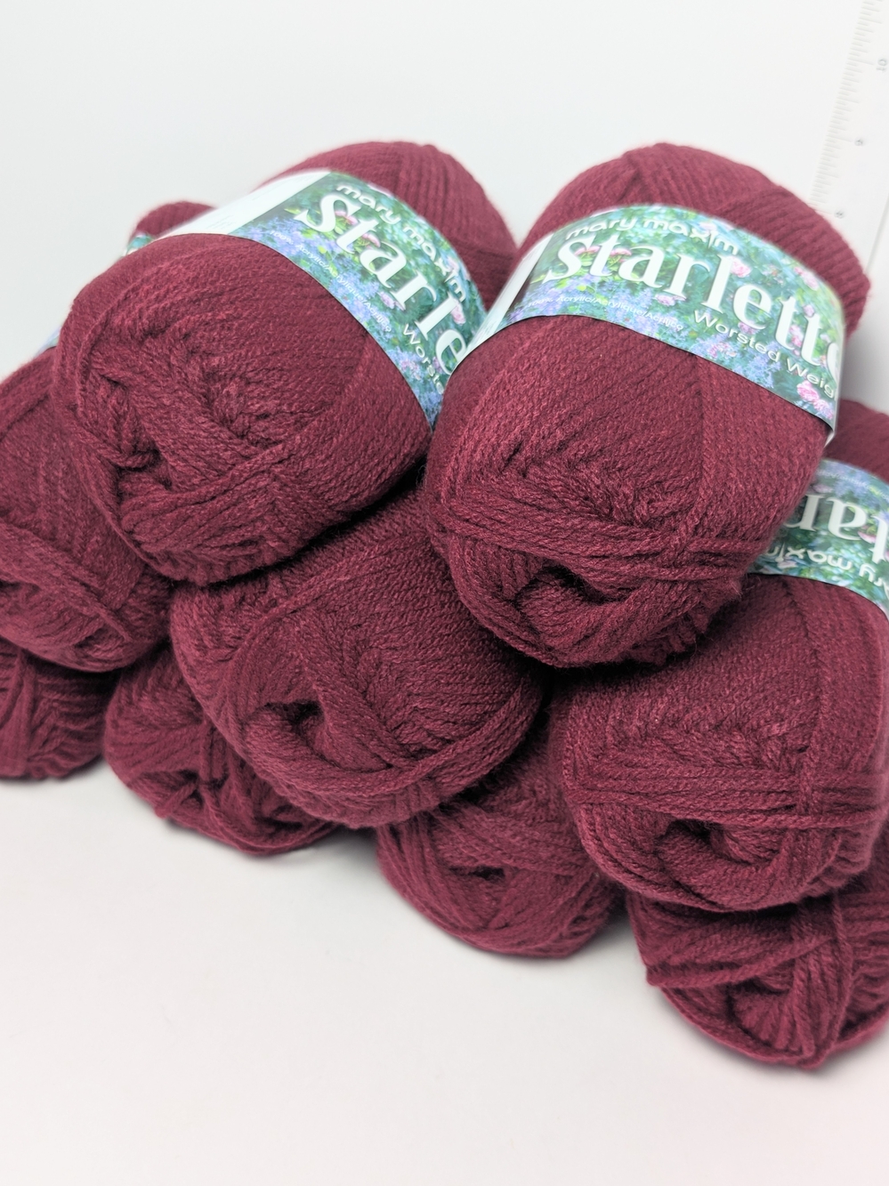 Mary Maxim 9‎ Skeins Starlett Yarn Skeins Deep Petals Pink Knitting Crochet